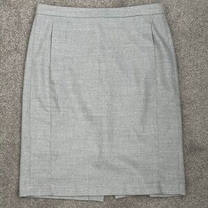 Fabiana Filippi Gray Merino Wool Cashmere Pencil Skirt with Beaded Trim